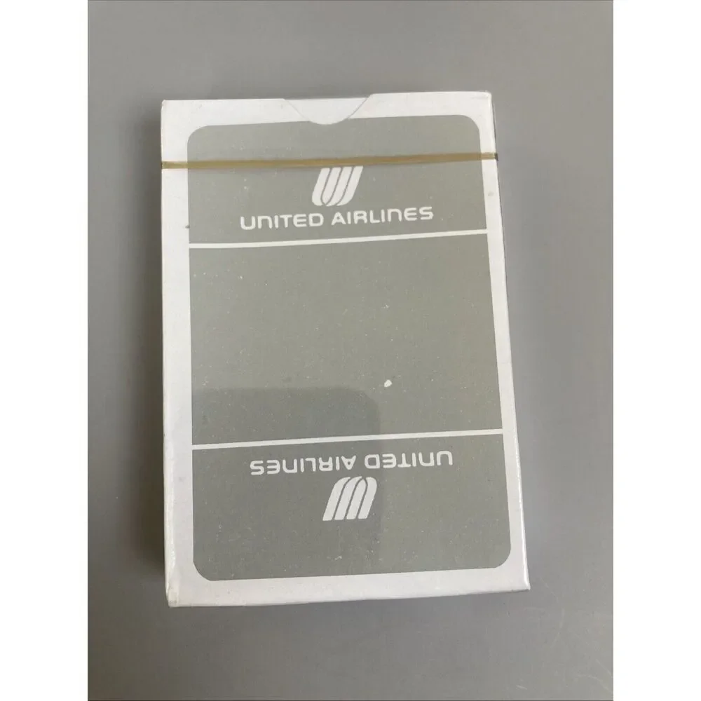 United Airlines Vintage Playing Cards Sealed Deck Grey White Logo Collectible